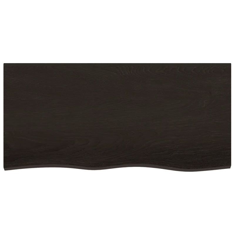 Load image into Gallery viewer, Vidaxl wastafelblad 100x50x(2-6) cm behandeld massief hout donkerbruin
