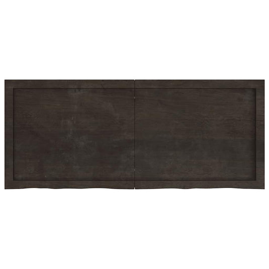 Vidaxl wastafelblad 120x50x(2-4) cm behandeld massief hout donkerbruin