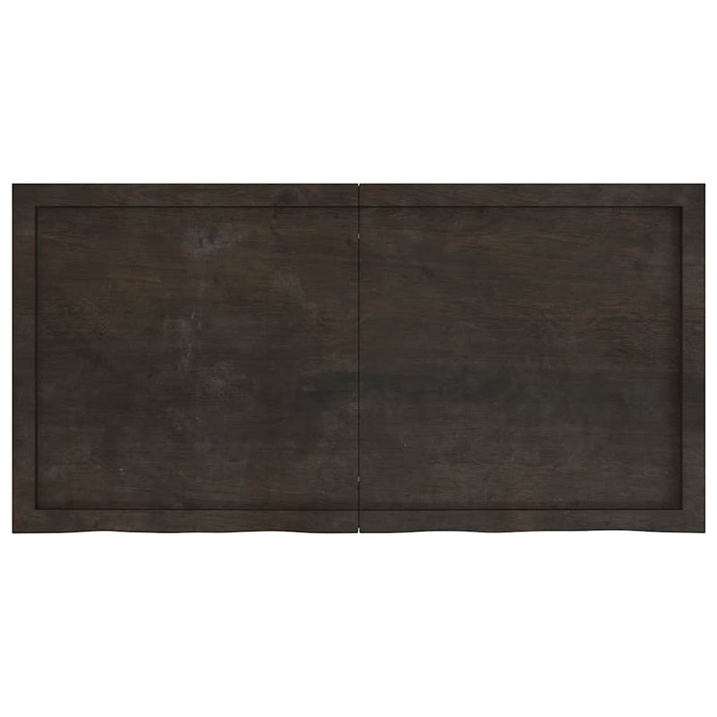 Load image into Gallery viewer, Vidaxl wastafelblad 120x60x(2-4) cm behandeld massief hout donkerbruin
