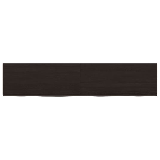 Vidaxl wastafelblad 140x30x(2-4) cm behandeld massief hout donkerbruin