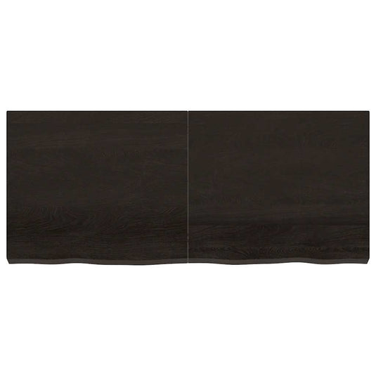 Vidaxl wastafelblad 140x60x(2-6) cm behandeld massief hout donkerbruin