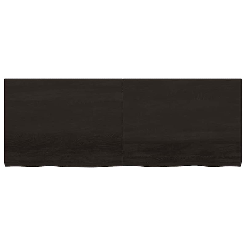Load image into Gallery viewer, Vidaxl wastafelblad 160x60x(2-4) cm behandeld massief hout donkerbruin
