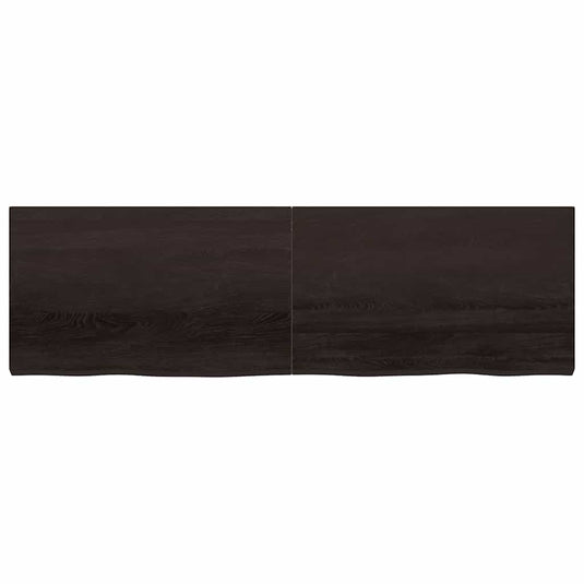 Vidaxl wastafelblad 200x60x(2-6) cm behandeld massief hout donkerbruin