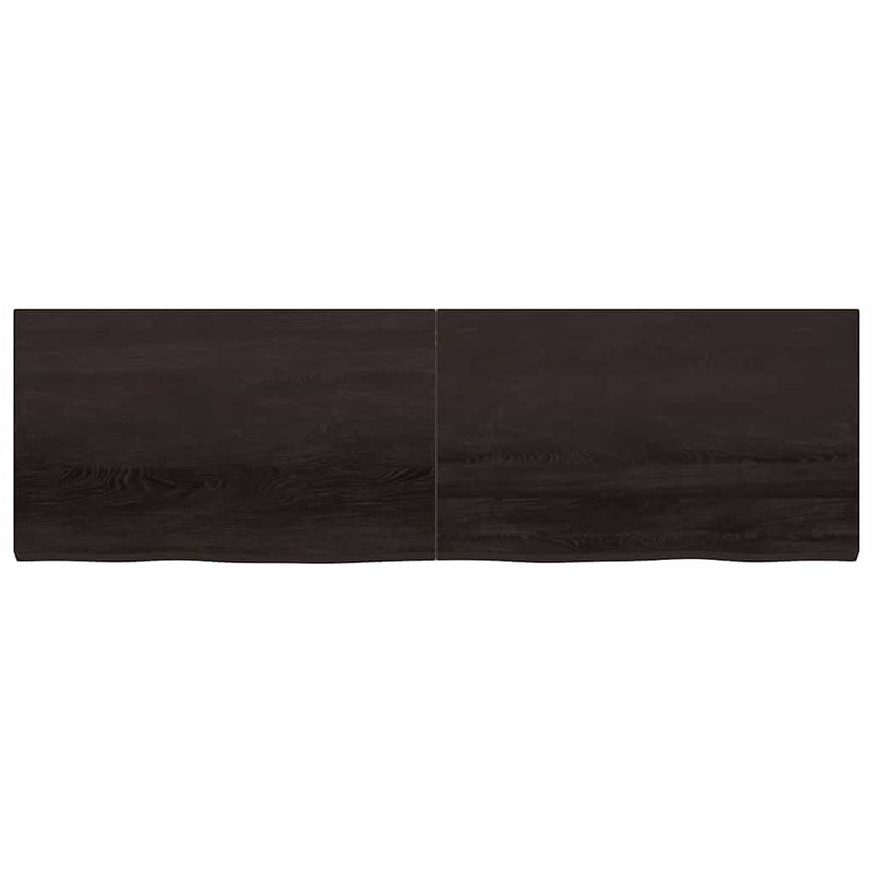 Load image into Gallery viewer, Vidaxl wastafelblad 200x60x(2-6) cm behandeld massief hout donkerbruin
