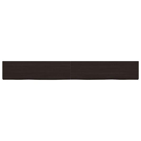 Vidaxl wastafelblad 220x30x(2-6) cm behandeld massief hout donkerbruin