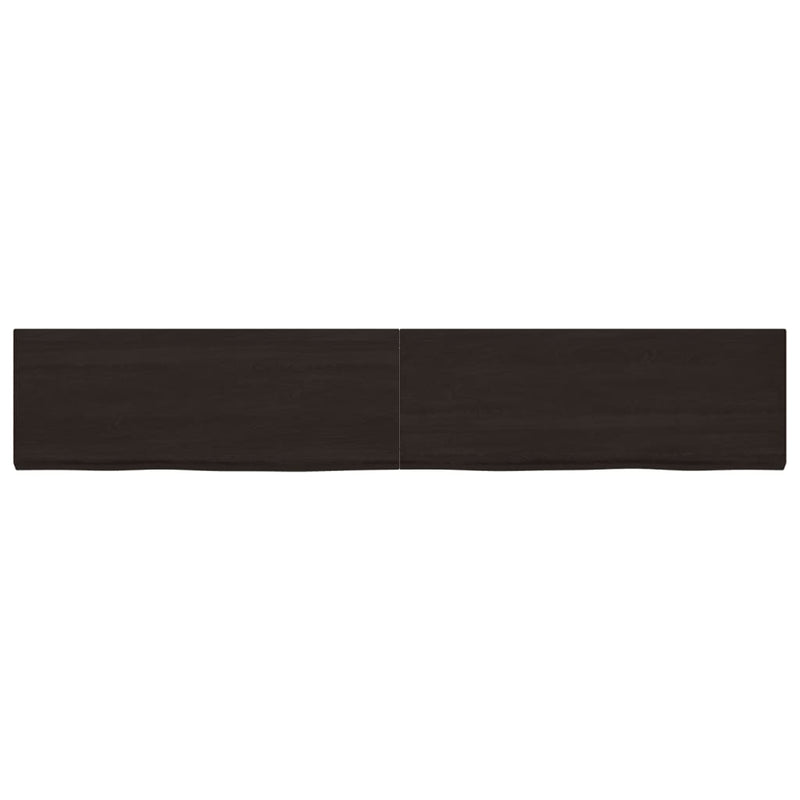 Load image into Gallery viewer, Vidaxl wastafelblad 220x40x(2-4) cm behandeld massief hout donkerbruin
