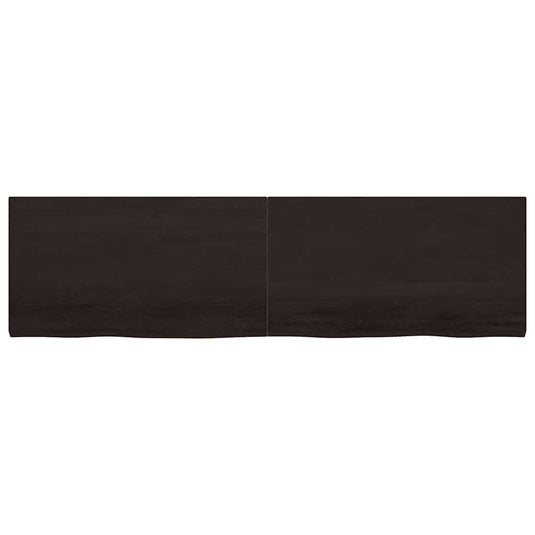 Vidaxl wastafelblad 220x60x(2-4) cm behandeld massief hout donkerbruin