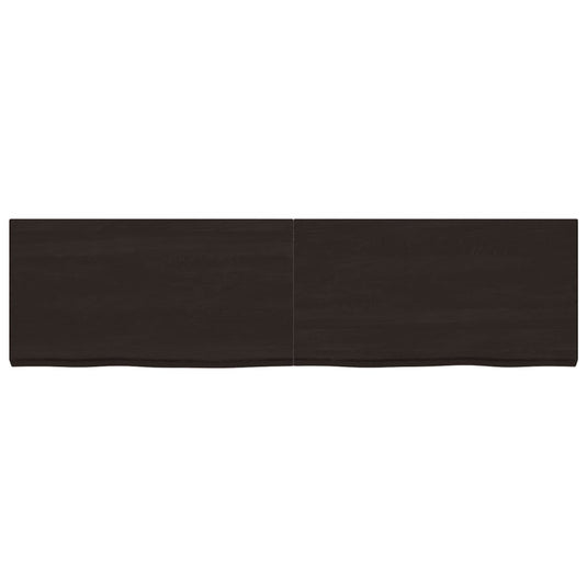 Vidaxl wastafelblad 220x60x(2-6) cm behandeld massief hout donkerbruin