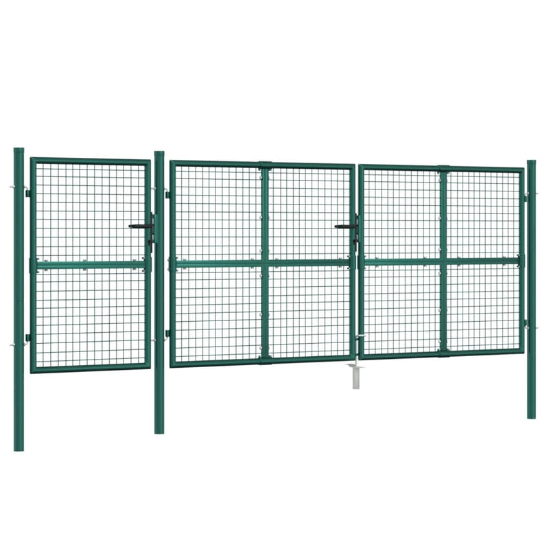 Load image into Gallery viewer, VidaXL Tuinpoort 400x175 cm gaas en gegalvaniseerd staal groen
