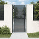 VidaXL Poort 105x225 cm staal antracietkleurig