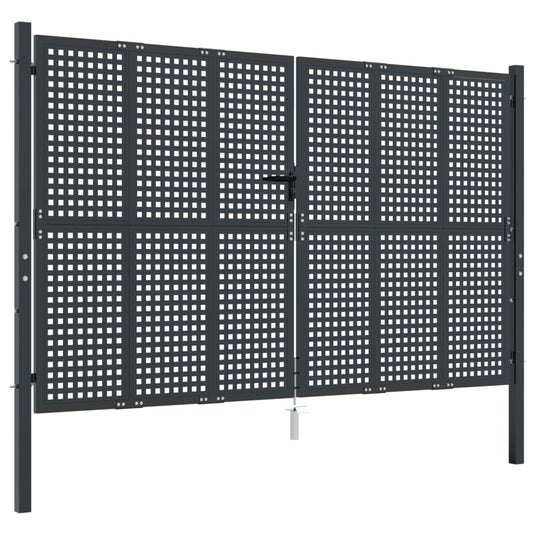 VidaXL Poort 300x200 cm staal antracietkleurig