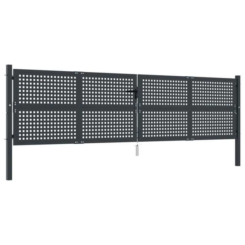 Load image into Gallery viewer, VidaXL Poort 400x125 cm staal antracietkleurig
