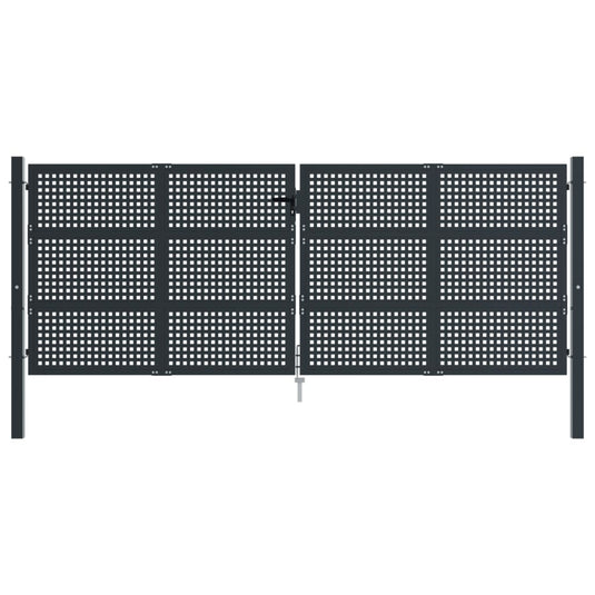 VidaXL Poort 400x200 cm staal antracietkleurig