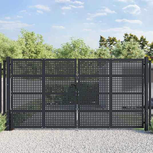 VidaXL Poort 400x225 cm staal antracietkleurig