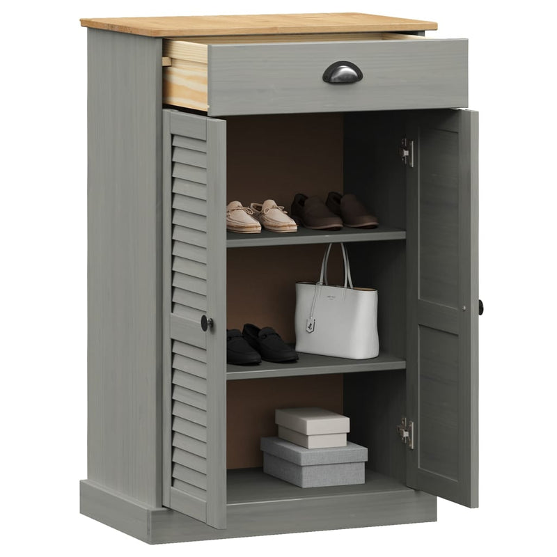 Load image into Gallery viewer, Vidaxl schoenenkast vigo 60x35x96 cm massief grenenhout grijs
