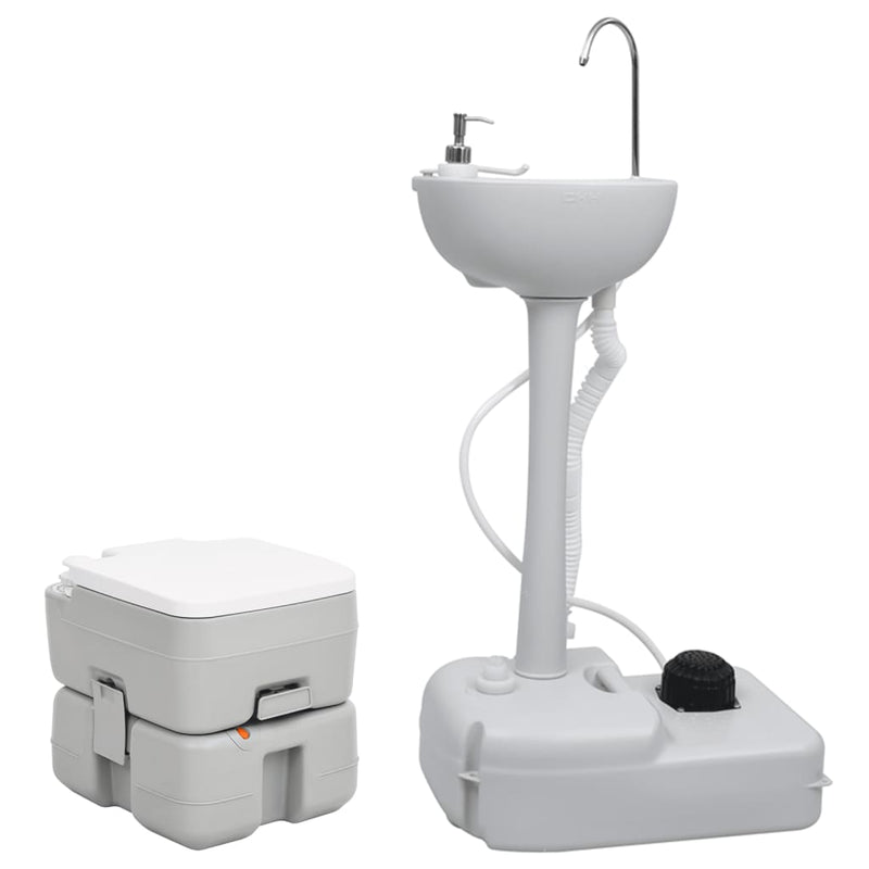 Afbeelding laden in galerijviewer, VidaXL Campingtoilet en wasbak draagbaar
