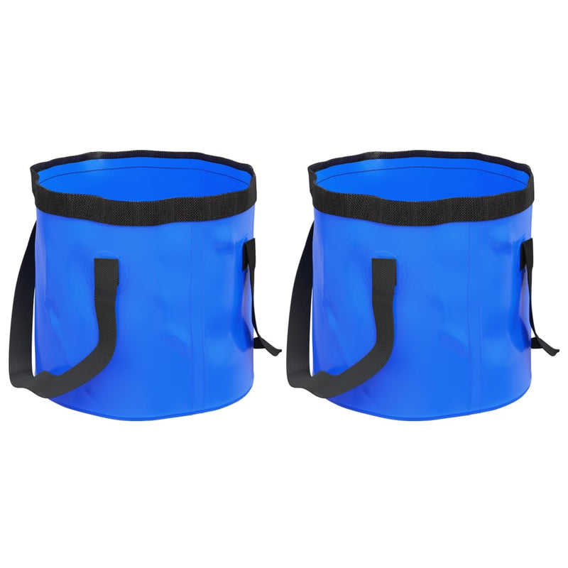 Load image into Gallery viewer, Vidaxl emmers 2 st inklapbaar 30 l pvc blauw
