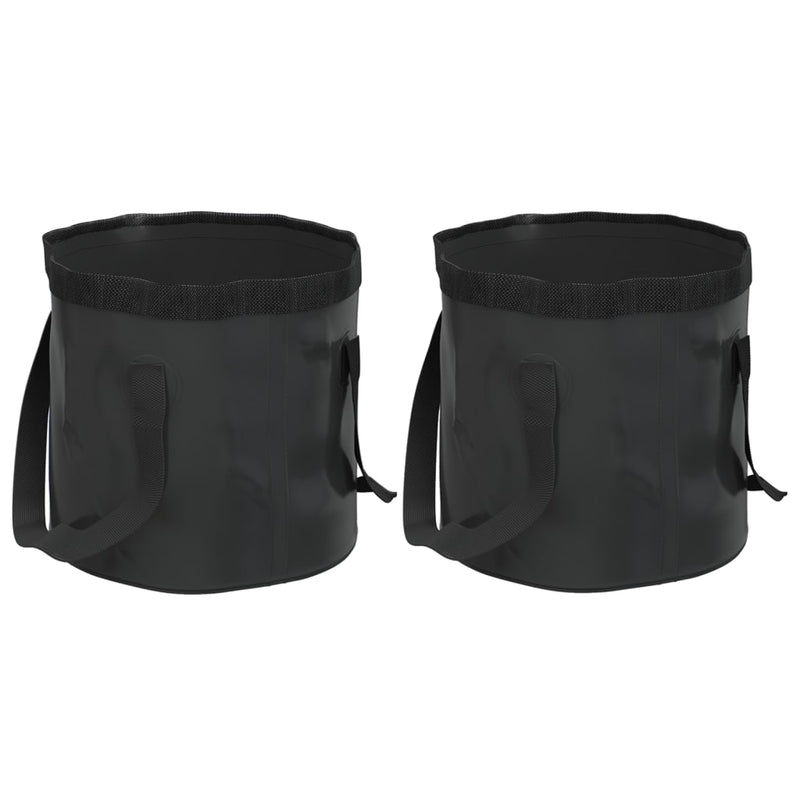 Load image into Gallery viewer, Vidaxl emmers 2 st inklapbaar 30 l pvc zwart
