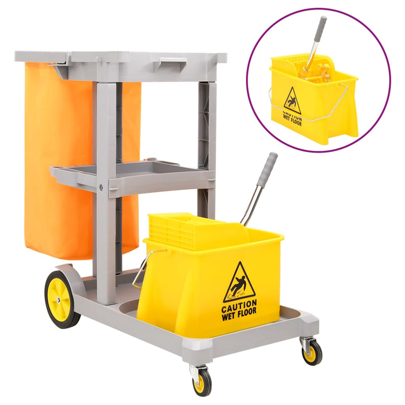 Cargue la imagen en el visor de la galería, VidaXL Schoonmaaktrolley met dweilemmer polypropeen
