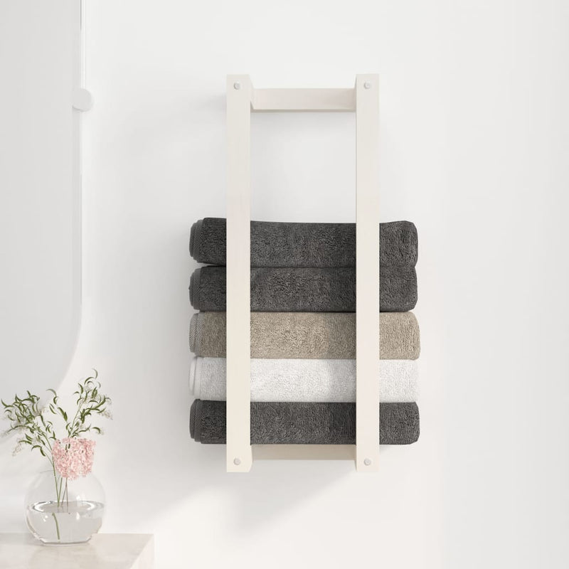 Load image into Gallery viewer, Vidaxl handdoekenrek 23x18x60 cm massief grenenhout wit
