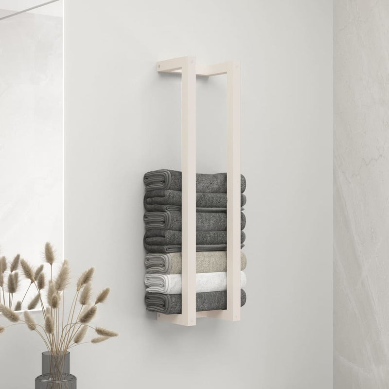 Load image into Gallery viewer, Vidaxl handdoekenrek 23x18x90 cm massief grenenhout wit
