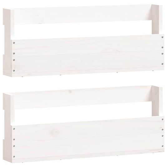 Vidaxl schoenenrekken 2 st 59x9x23 cm massief grenenhout wit