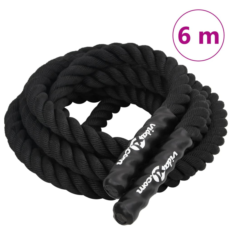 Load image into Gallery viewer, Vidaxl battle rope zwart 6 m 4,5 kg polyester
