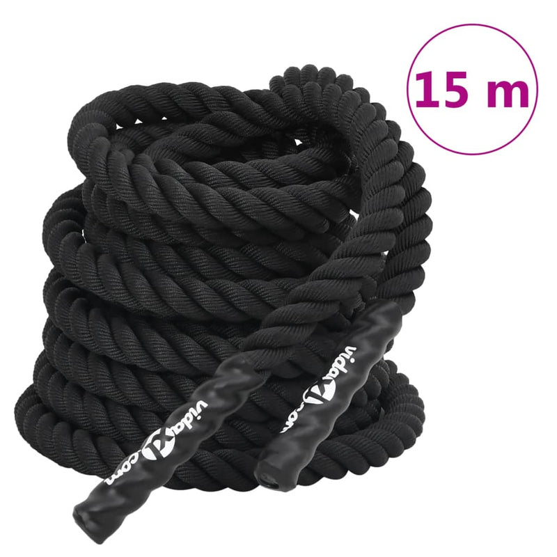 Load image into Gallery viewer, Vidaxl battle rope zwart 15 m 11 kg polyester

