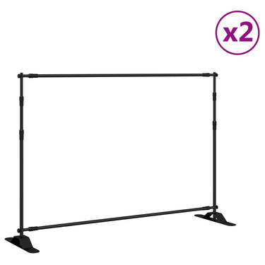 Vidaxl achtergrondstandaards 2 st 305x243 cm staal zwart