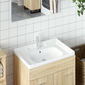 Vidaxl wastafel rechthoekig 71x48x23 cm keramiek wit