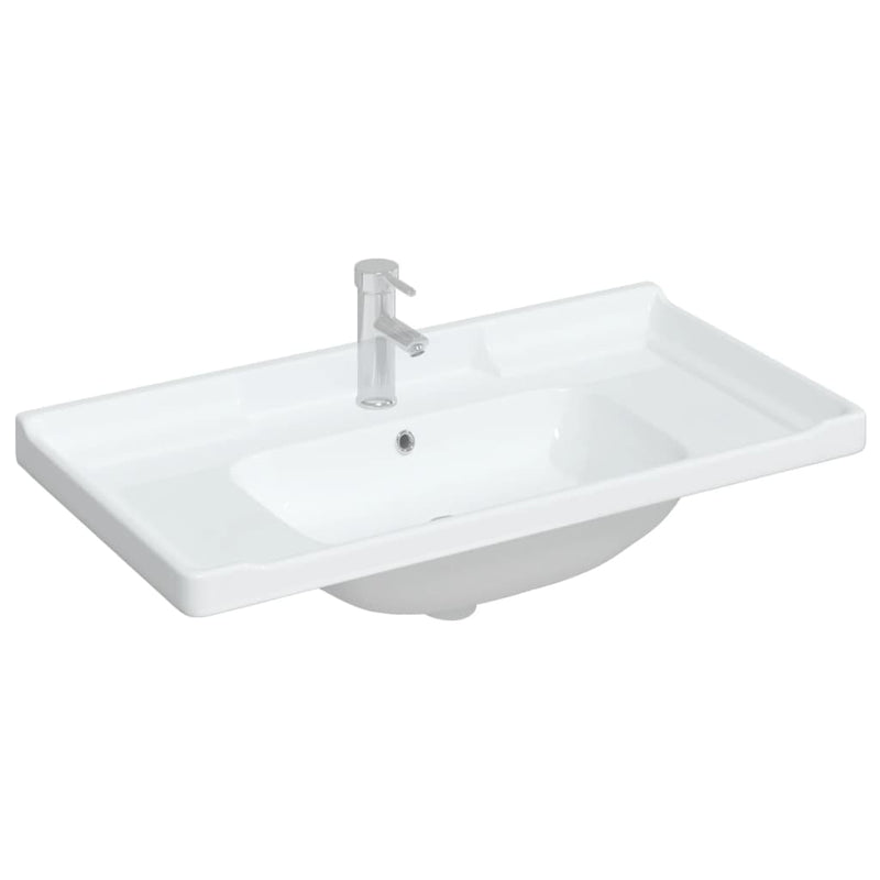 Load image into Gallery viewer, Vidaxl wastafel rechthoekig 91,5x48x23 cm keramiek wit
