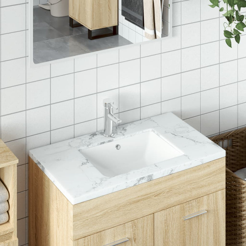 Load image into Gallery viewer, Vidaxl wastafel rechthoekig 47,5x35x19,5 cm keramiek wit
