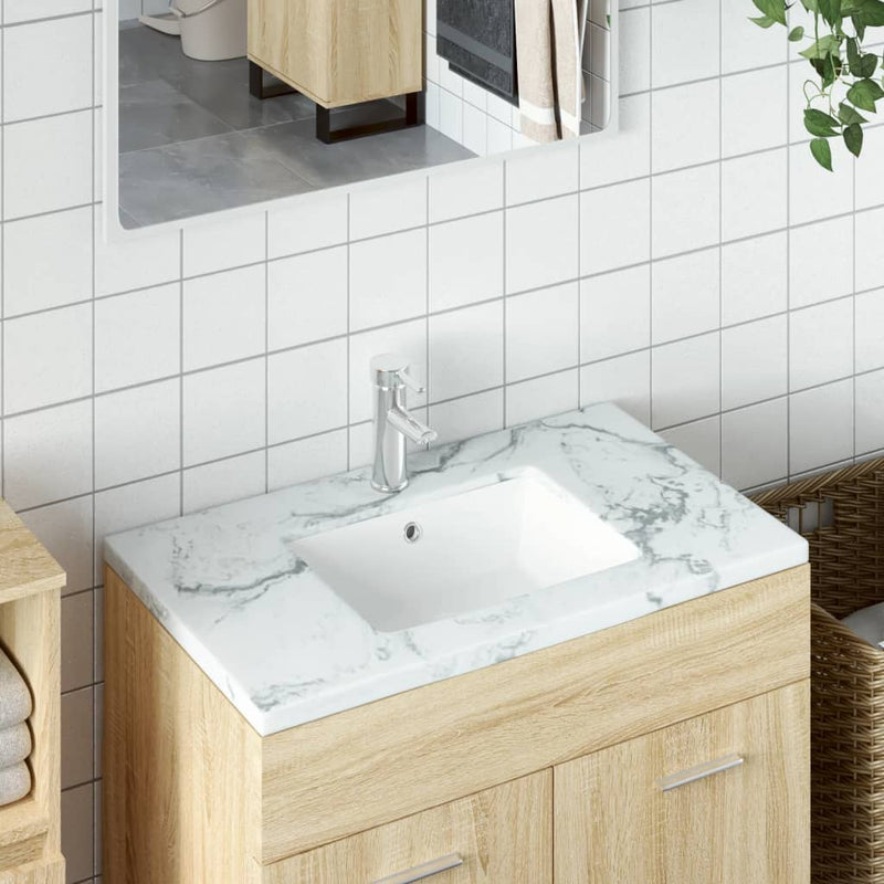 Load image into Gallery viewer, Vidaxl wastafel rechthoekig 46,5x35x18 cm keramiek wit
