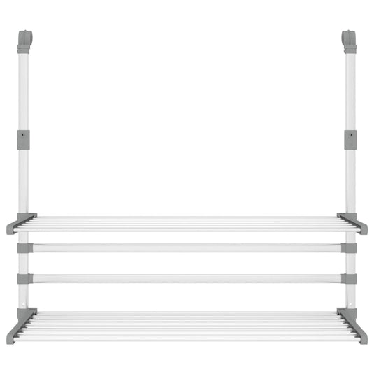 Vidaxl droogrek voor balkon 89x25x(60-95) cm aluminium