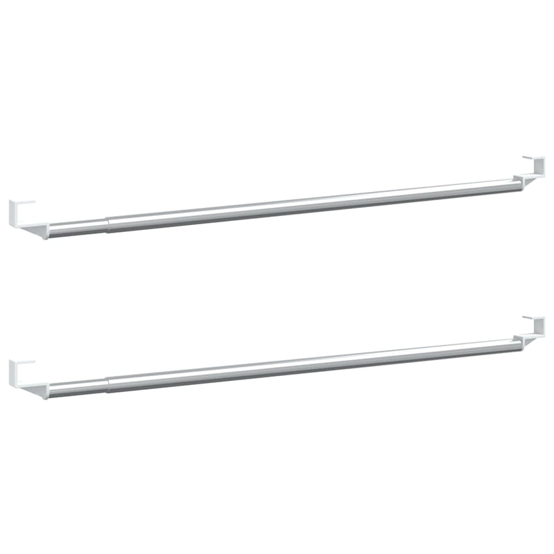 ギャラリービューアに画像をロードする, Vidaxl gordijnrails 2 st 40-60 cm aluminium wit en zilverkleurig
