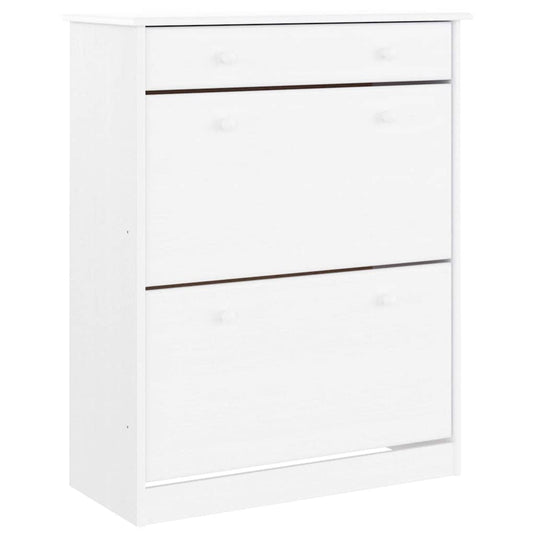 Vidaxl schoenenkast alta 77x35x96 cm massief grenenhout wit