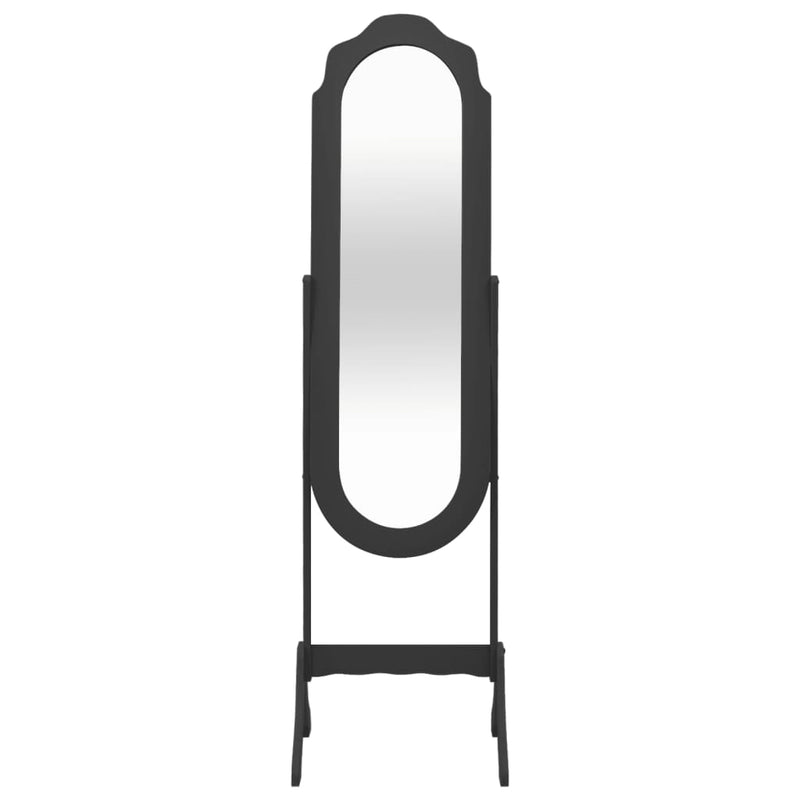 Load image into Gallery viewer, Vidaxl spiegel vrijstaand 45,5x47,5x160 cm bewerkt hout zwart
