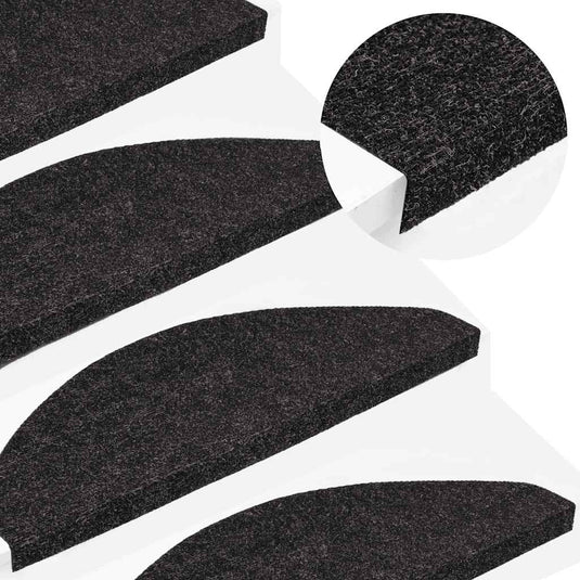 Vidaxl trapmatten zelfklevend 10 st 65x22,5x3,5 cm antracietkleurig