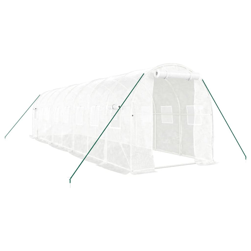 Load image into Gallery viewer, VidaXL Tuinkas met stalen frame 16 m² 8x2x2 m wit

