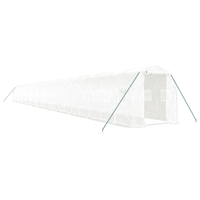 Load image into Gallery viewer, VidaXL Tuinkas met stalen frame 48 m² 24x2x2 m wit
