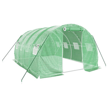 Vidaxl tuinkas met stalen frame 12 m² 4x3x2 m groen