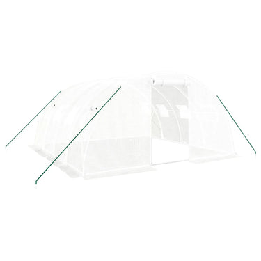 Vidaxl kas met stalen frame wit 16 m² 4x4x2 m