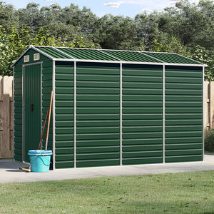 VidaXL Tuinschuur 191x300x198 cm gegalvaniseerd staal groen