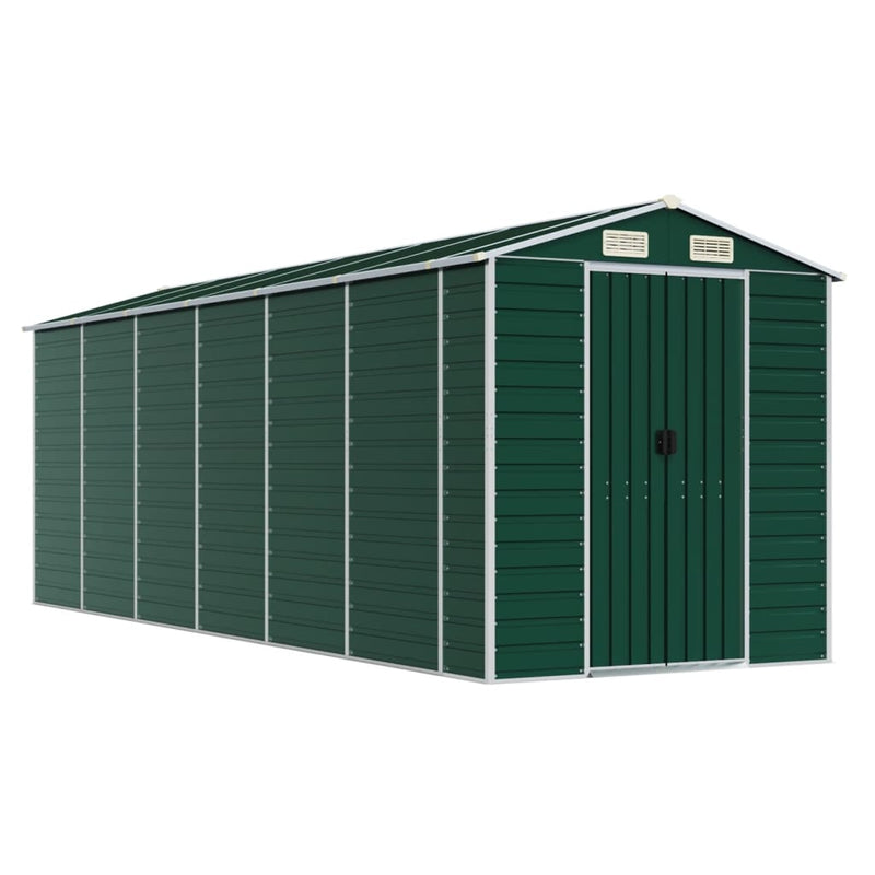 Load image into Gallery viewer, VidaXL Tuinschuur 191x555x198 cm gegalvaniseerd staal groen
