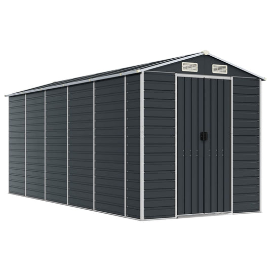 VidaXL Tuinschuur 191x470x198 cm gegalvaniseerd staal antracietkleurig