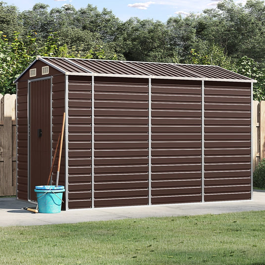 VidaXL Tuinschuur 191x300x198 cm gegalvaniseerd staal bruin