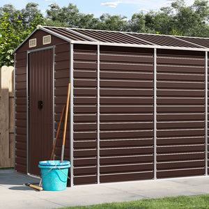 VidaXL Tuinschuur 191x470x198 cm gegalvaniseerd staal bruin
