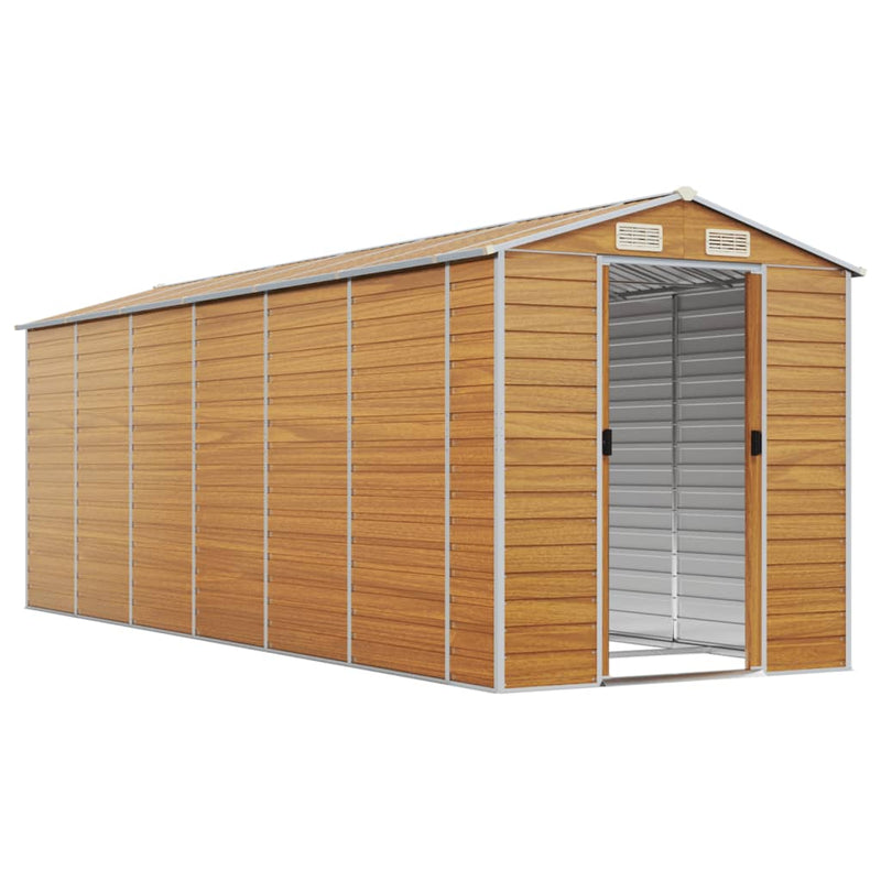 Load image into Gallery viewer, VidaXL Tuinschuur 191x555x198 cm gegalvaniseerd staal lichtbruin
