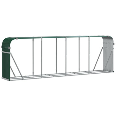 Vidaxl houthouder groen 300x45x100 cm gegalvaniseerd staal