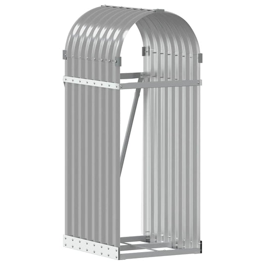 Vidaxl haardhoutopslag 40x45x100 cm gegalvaniseerd staal lichtgrijs